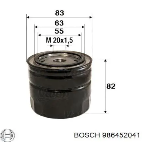 986452041 Bosch Filtro de óleo