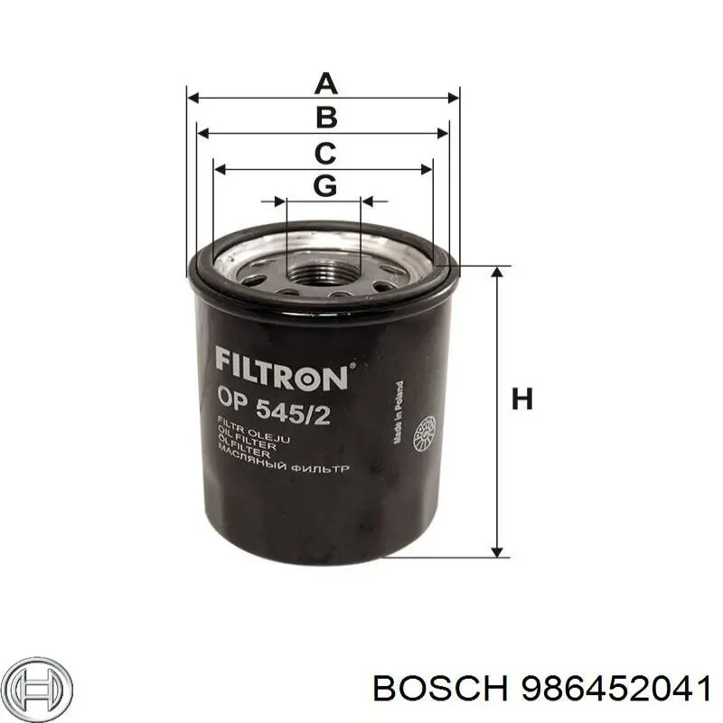 Compre 986452041 Bosch Filtro de óleo