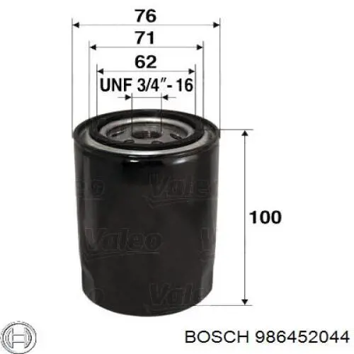 986452044 Bosch Filtro de óleo