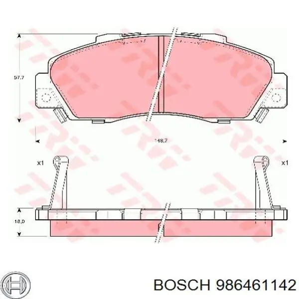 Sapatas do freio dianteiras de disco Bosch 986461142 preço, a partir de 39,63 USD