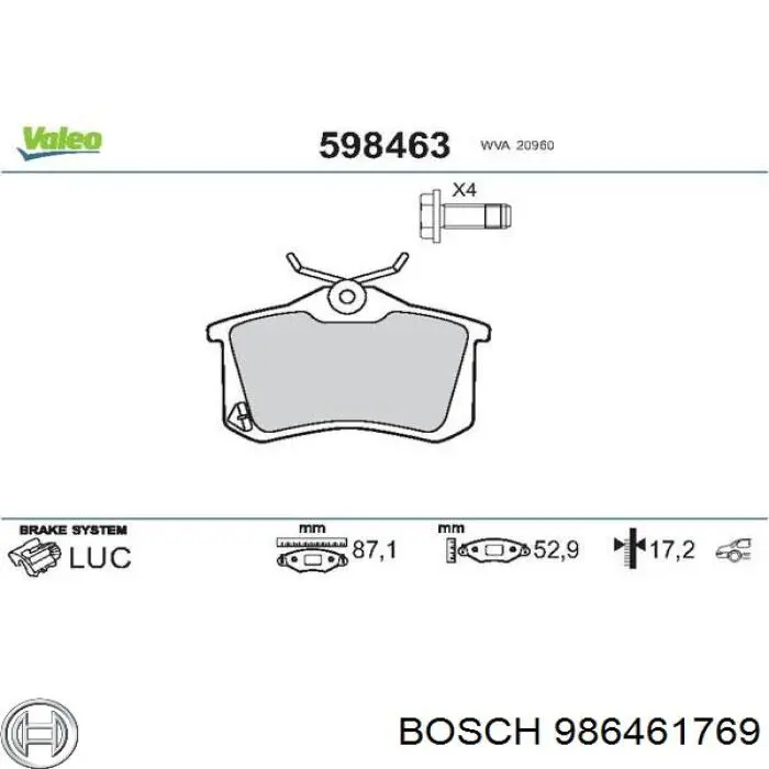 986461769 Bosch Sapatas do freio traseiras de disco