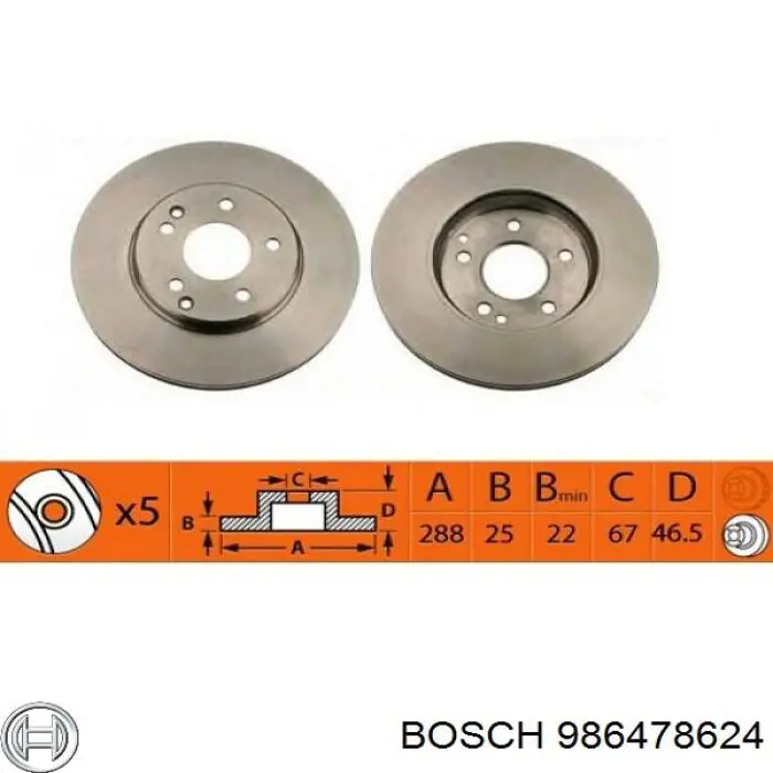 Disco do freio dianteiro Bosch 986478624