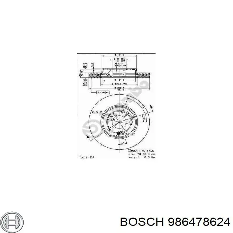 Compre 986478624 Bosch Disco do freio dianteiro
