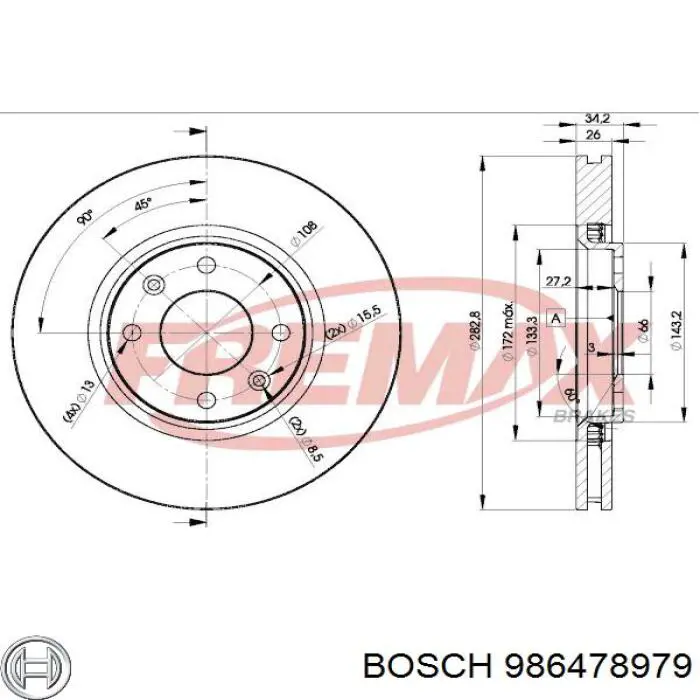 Compre 986478979 Bosch Disco do freio dianteiro