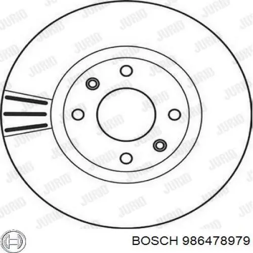 Disco do freio dianteiro Bosch 986478979