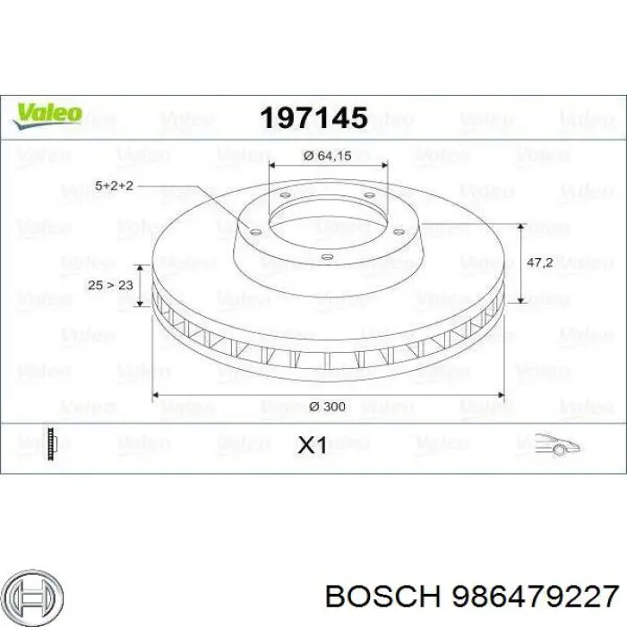 Disco do freio dianteiro 986479227 Bosch