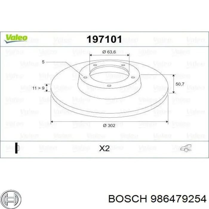 986479254 Bosch Disco do freio traseiro