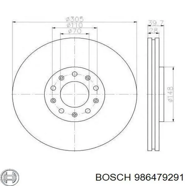 986479291 Bosch Disco do freio dianteiro