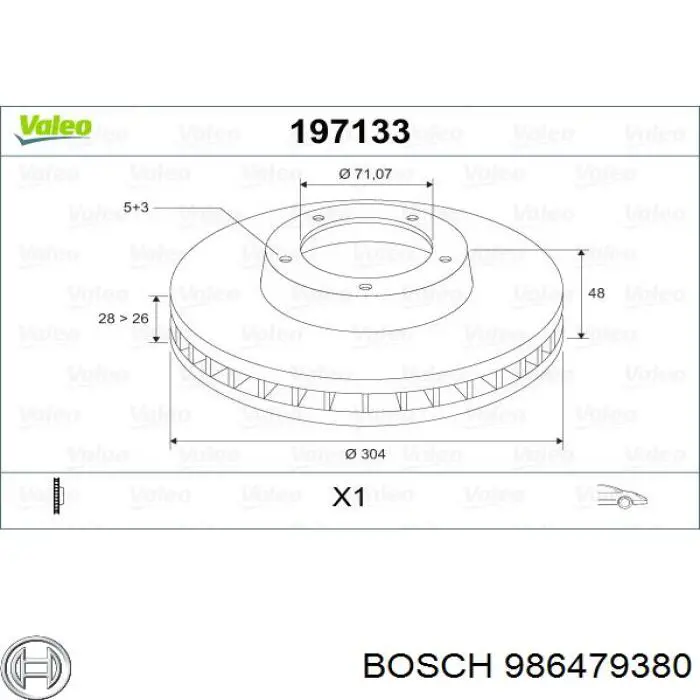 986479380 Bosch Disco do freio dianteiro
