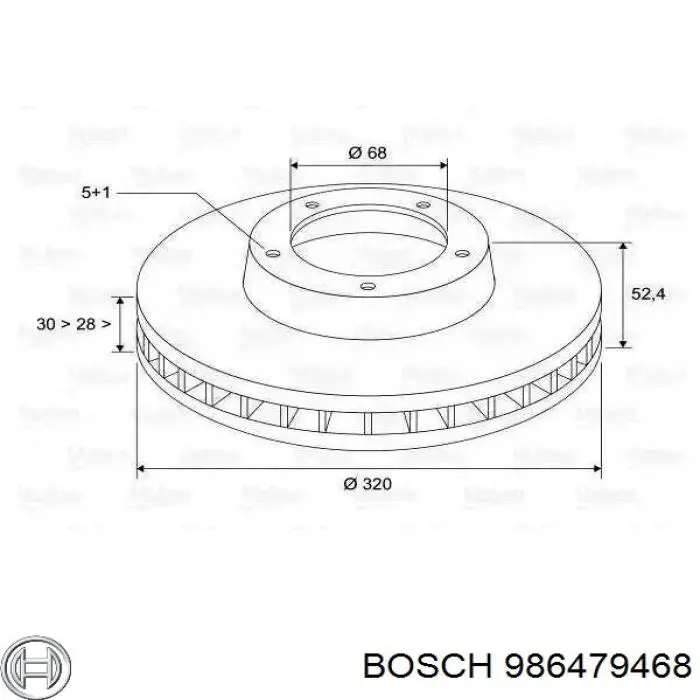 Disco do freio dianteiro 986479468 Bosch