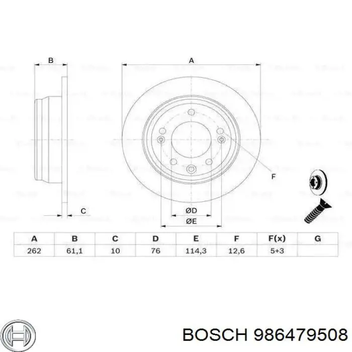 986479508 Bosch Disco do freio traseiro