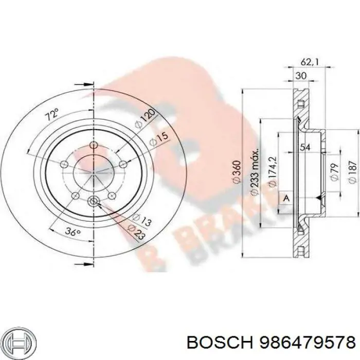 Compre 986479578 Bosch Disco do freio dianteiro