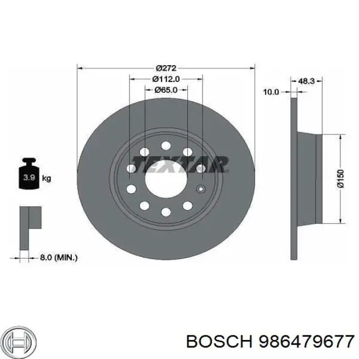 986479677 Bosch Disco do freio traseiro