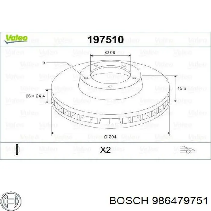 986479751 Bosch Disco do freio dianteiro