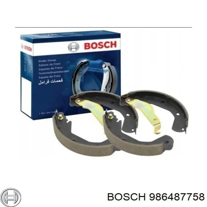 Sapatas do freio traseiras de tambor 986487758 Bosch