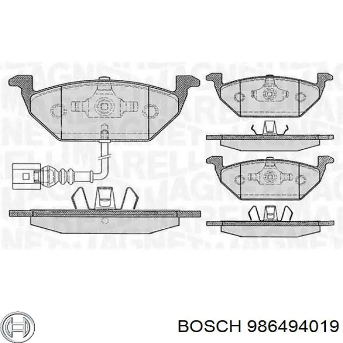 Sapatas do freio dianteiras de disco Bosch 986494019 preço, a partir de 24,72 USD