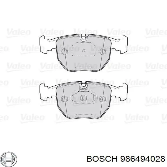 Sapatas do freio dianteiras de disco 986494028 Bosch