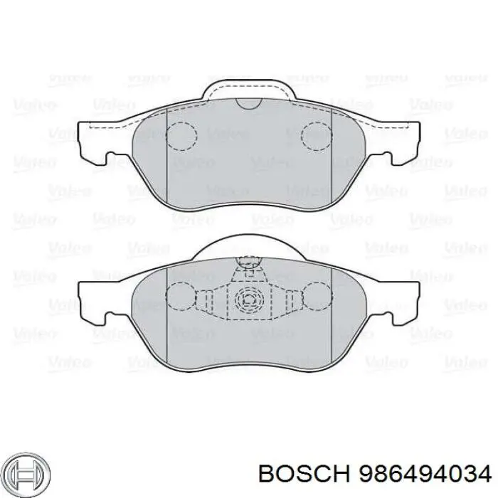 Sapatas do freio dianteiras de disco 986494034 Bosch