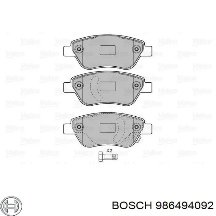 Compre 986494092 Bosch Sapatas do freio dianteiras de disco