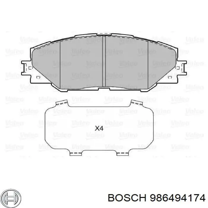 Sapatas do freio dianteiras de disco 986494174 Bosch
