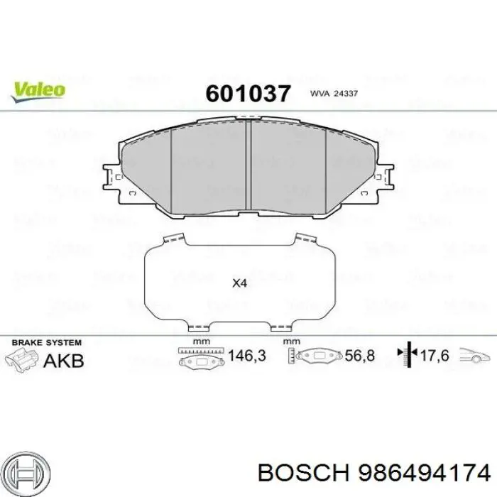 Compre 986494174 Bosch Sapatas do freio dianteiras de disco