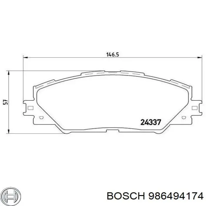 Sapatas do freio dianteiras de disco Bosch 986494174