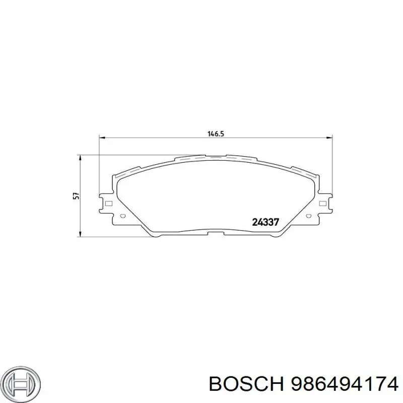 Sapatas do freio dianteiras de disco 986494174 Bosch