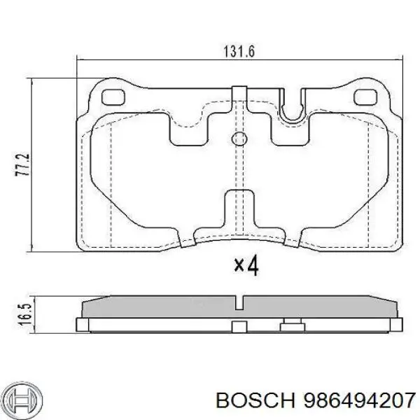 Sapatas do freio dianteiras de disco Bosch 986494207 preço, a partir de 46,96 USD