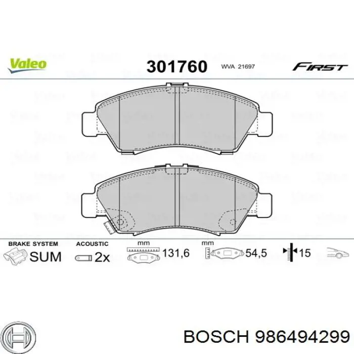 Sapatas do freio dianteiras de disco Bosch 986494299 preço, a partir de 22,90 USD