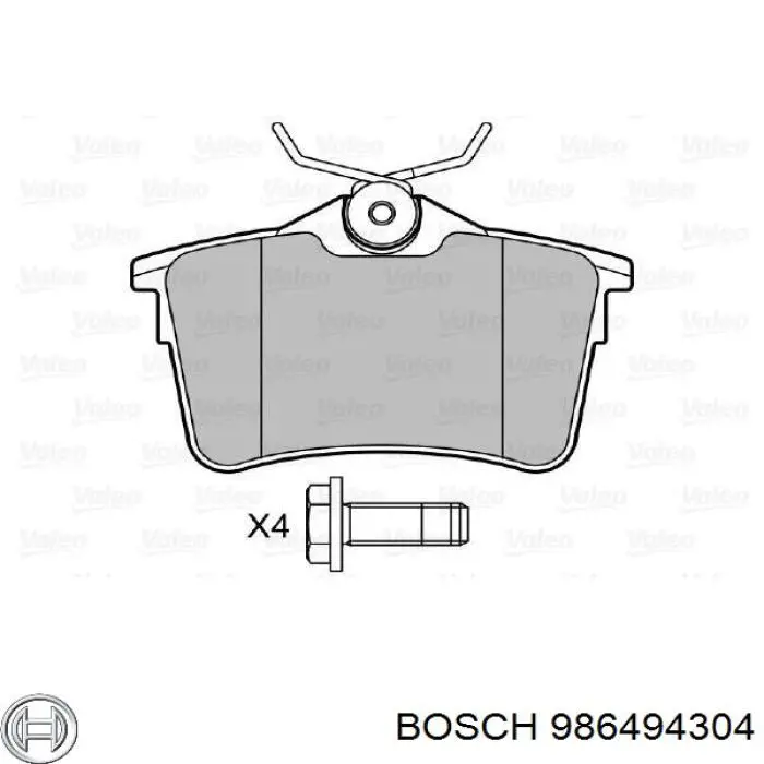 Compre 986494304 Bosch Sapatas do freio traseiras de disco