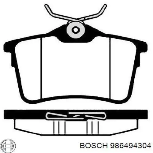 Sapatas do freio traseiras de disco Bosch 986494304