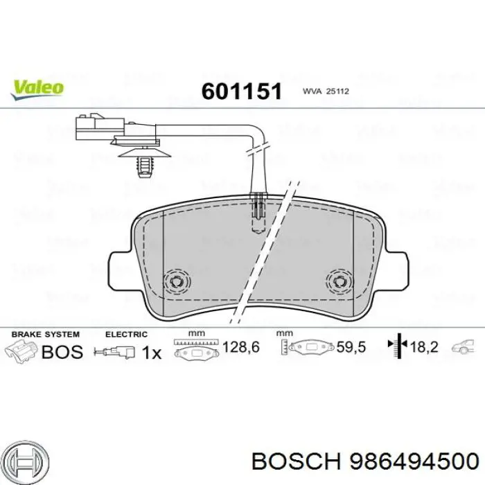 Sapatas do freio traseiras de disco Bosch 986494500 preço, a partir de 32,50 USD