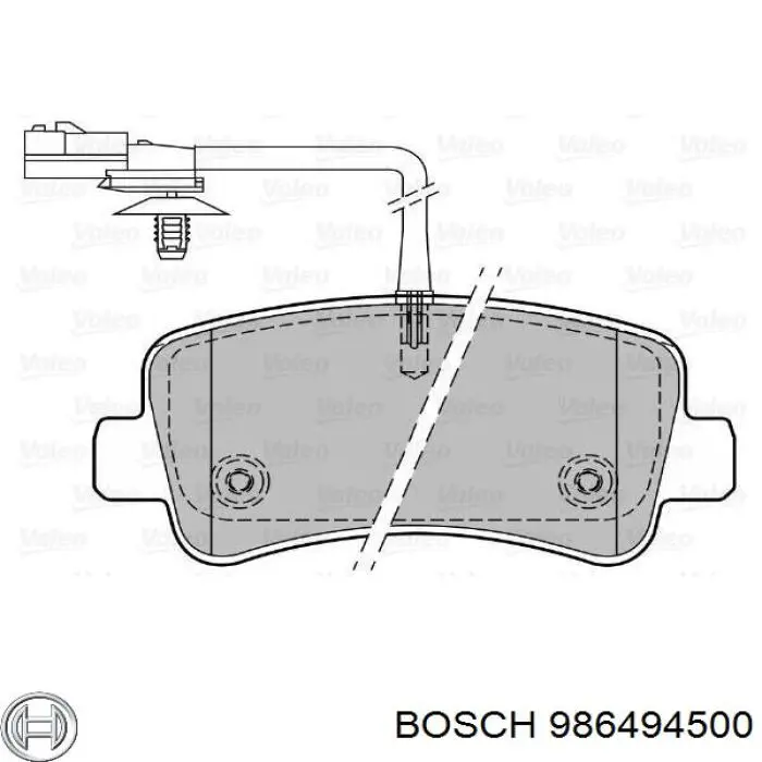 986494500 Bosch Sapatas do freio traseiras de disco