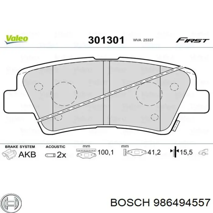 Compre 986494557 Bosch Sapatas do freio traseiras de disco