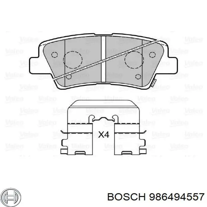 Sapatas do freio traseiras de disco 986494557 Bosch