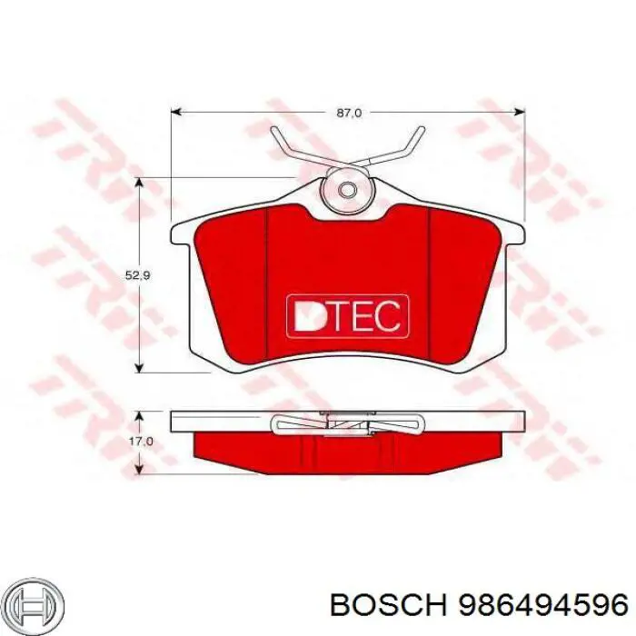 Sapatas do freio traseiras de disco 986494596 Bosch