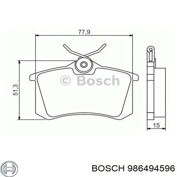 Compre 986494596 Bosch Sapatas do freio traseiras de disco