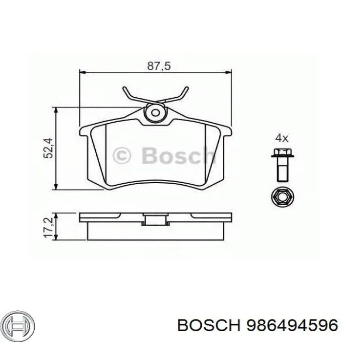 986494596 Bosch Sapatas do freio traseiras de disco