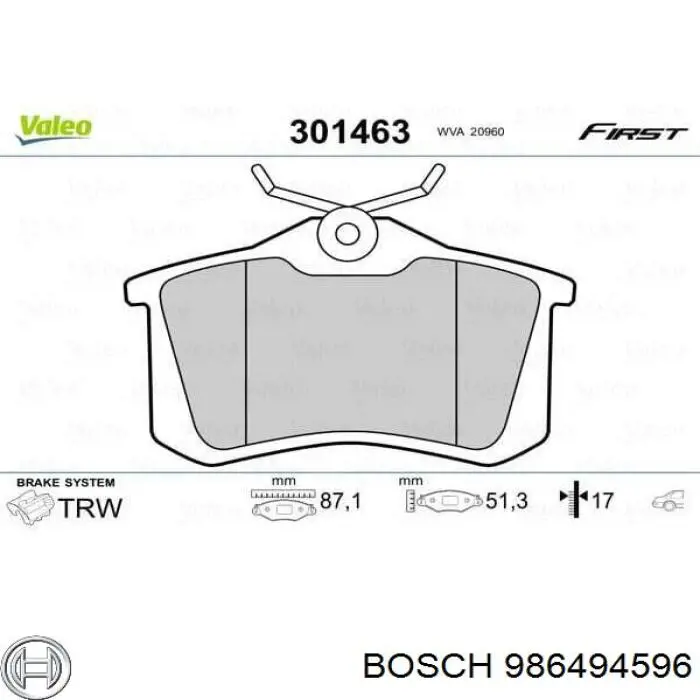 Sapatas do freio traseiras de disco Bosch 986494596 preço, a partir de 25,95 USD