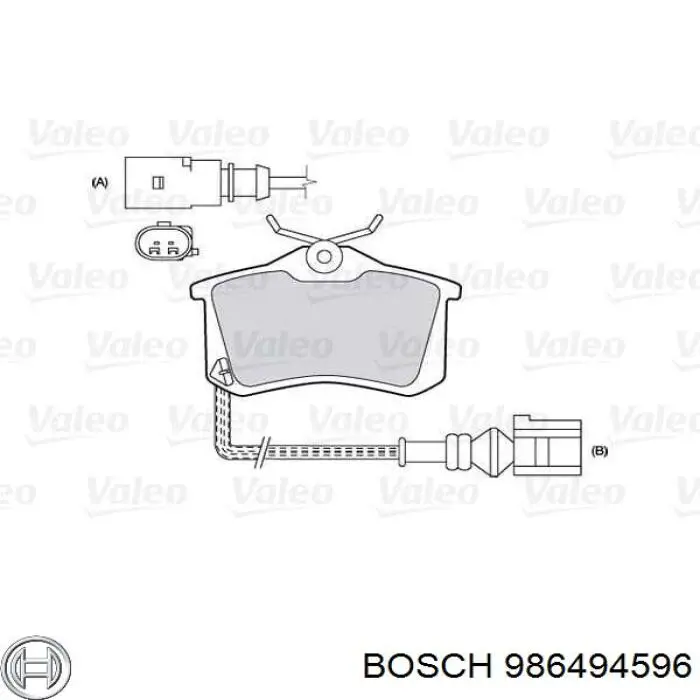 986494596 Bosch Sapatas do freio traseiras de disco