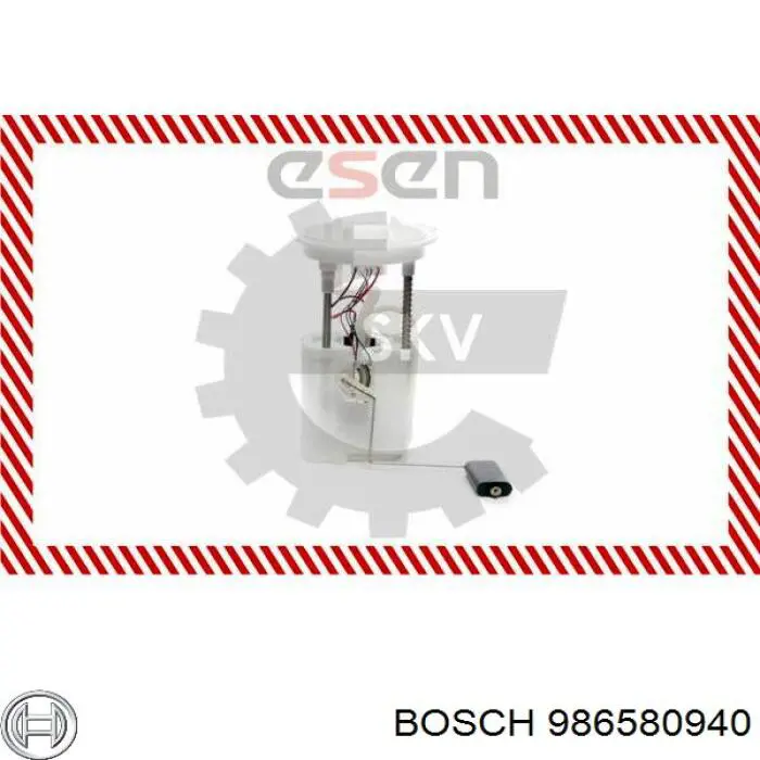 986580940 Bosch Módulo de bomba de combustível com sensor do nível de combustível