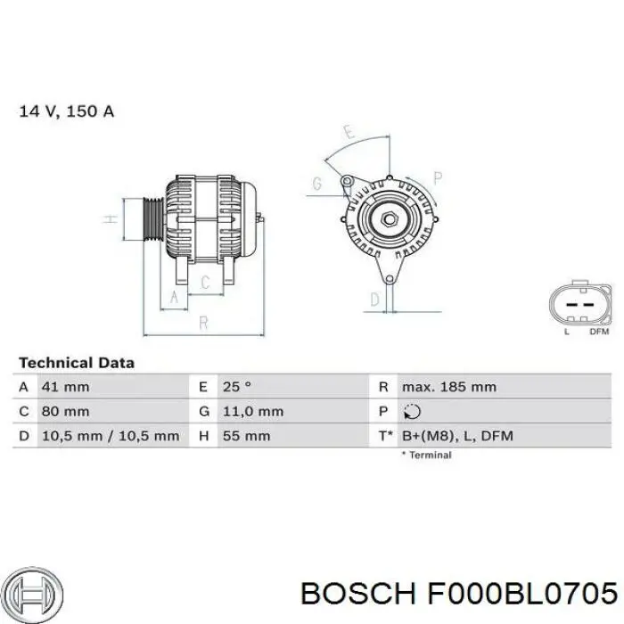 Compre F000BL0705 Bosch Gerador
