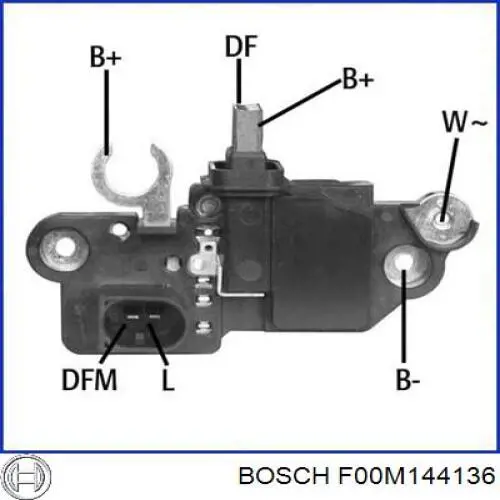 Relê-regulador do gerador (relê de carregamento) F00M144136 Bosch
