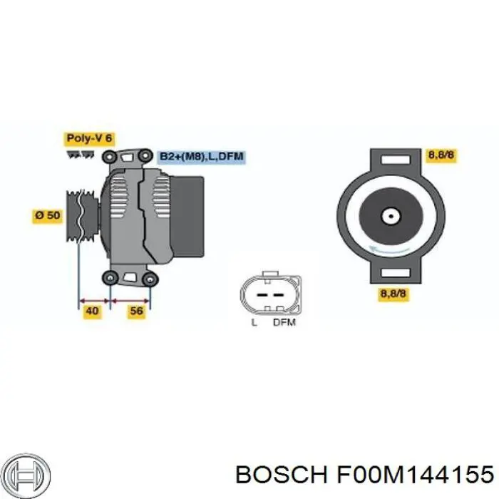 Relê-regulador do gerador (relê de carregamento) Bosch F00M144155
