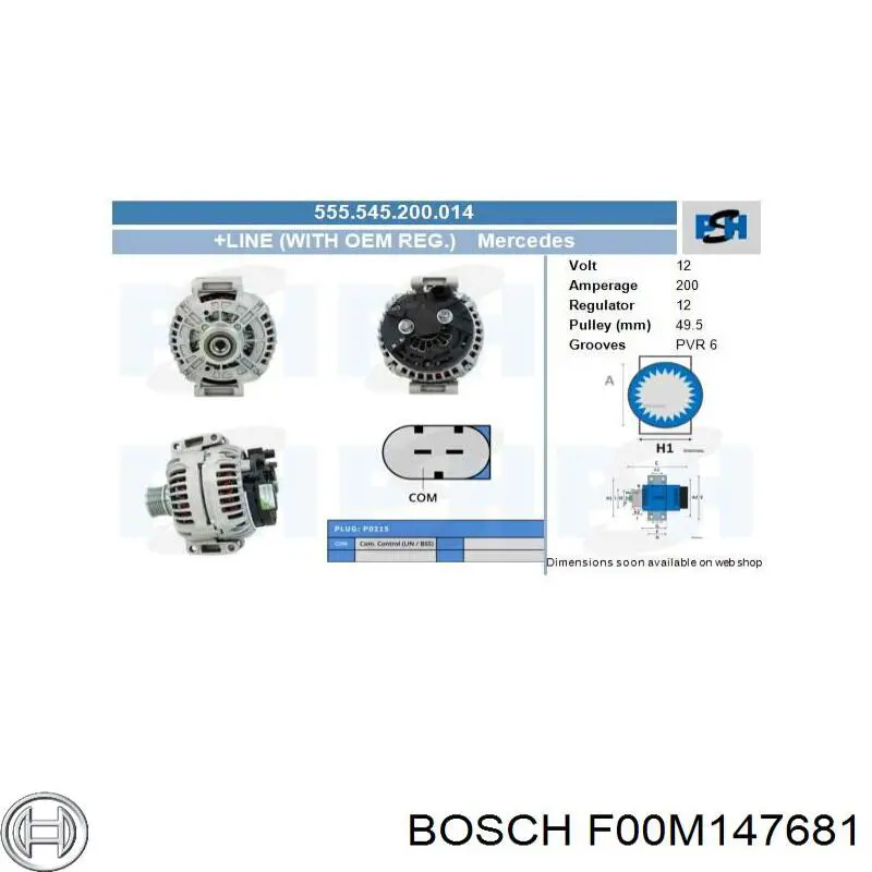 Enrolamento do gerador, estator F00M147681 Bosch