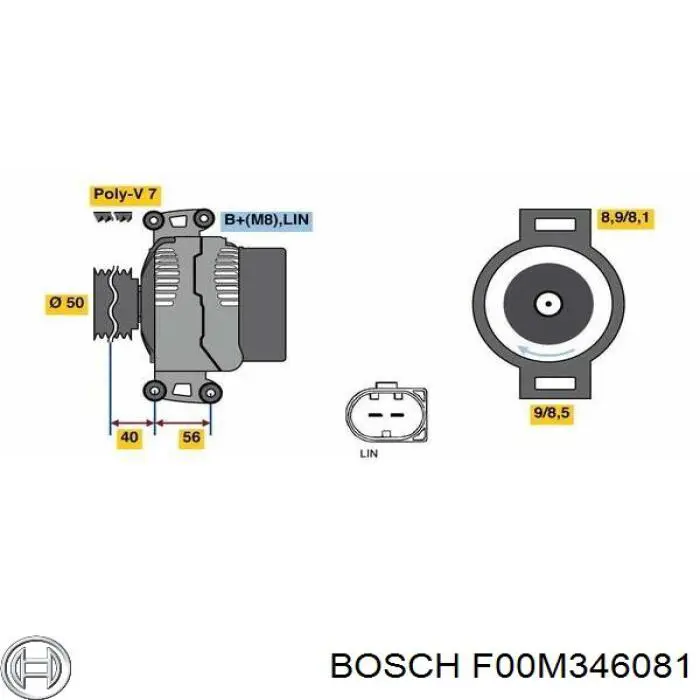 F00M346081 Bosch Relê-regulador do gerador (relê de carregamento)