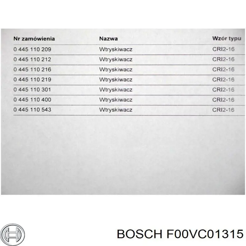 F00VC01315 Bosch Válvula do injetor