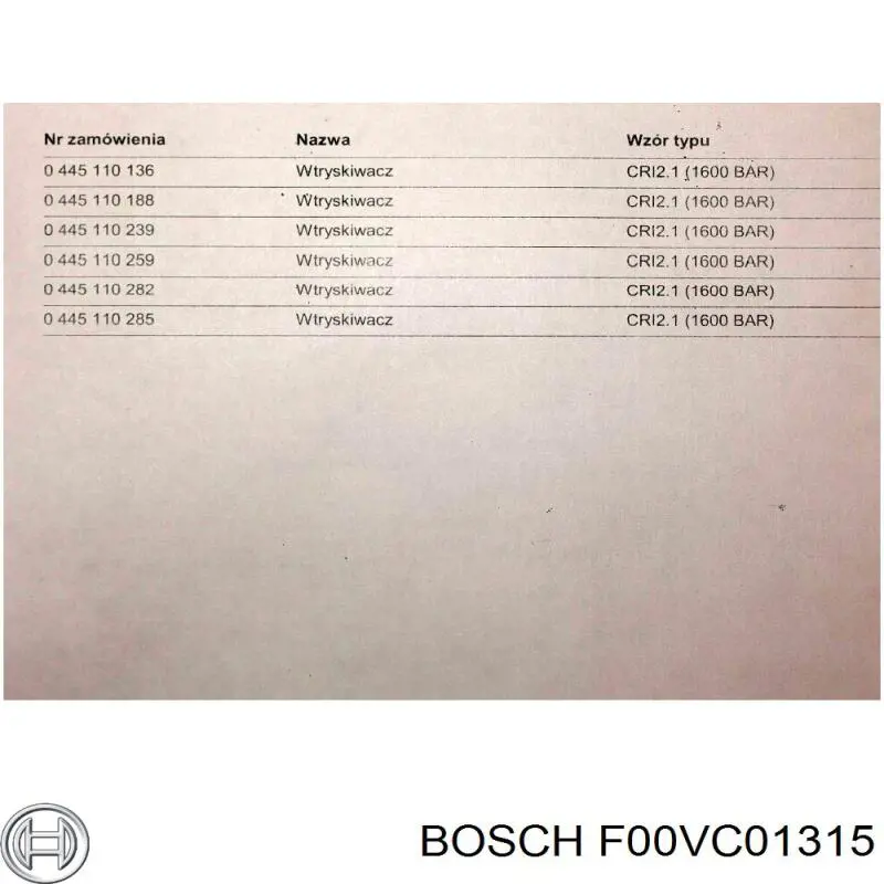 Compre F00VC01315 Bosch Válvula do injetor