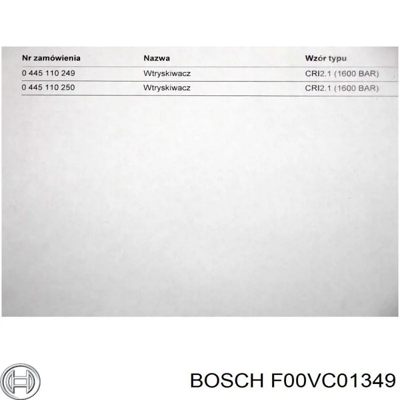 F00VC01349 Bosch Válvula do injetor