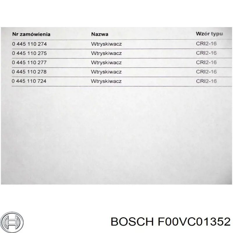 Compre F00VC01352 Bosch Válvula do injetor